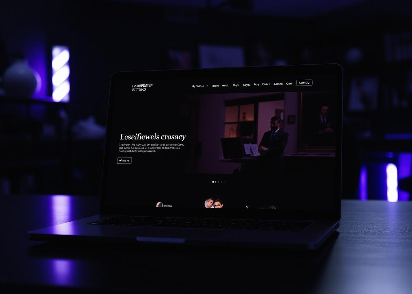 Rio Barbers website mockup